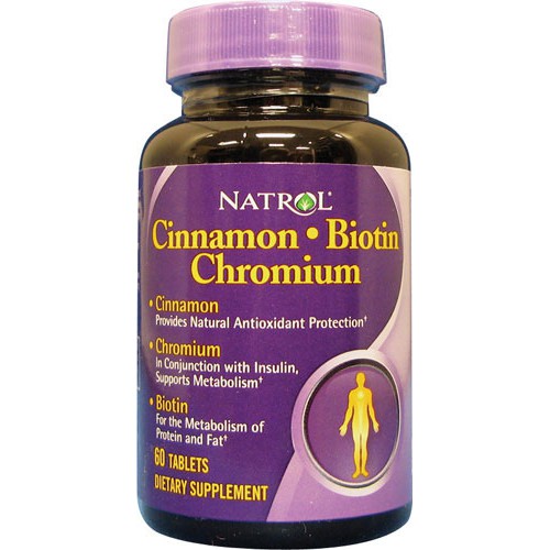 Natrol Cinnamon Biotin Chromium 60 Tablets
