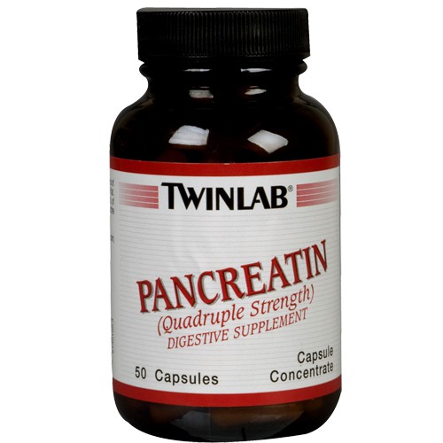 TwinLab Pancreatin Quadruple Strength 50 Capsules