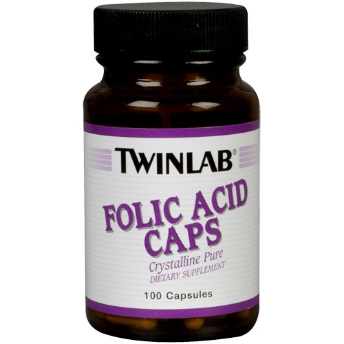 TwinLab Folic Acid Caps 800mcg - 100 Capsules