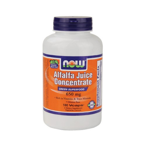 NOW Alfalfa Juice Concentrate (650 mg) - 180 Vcaps